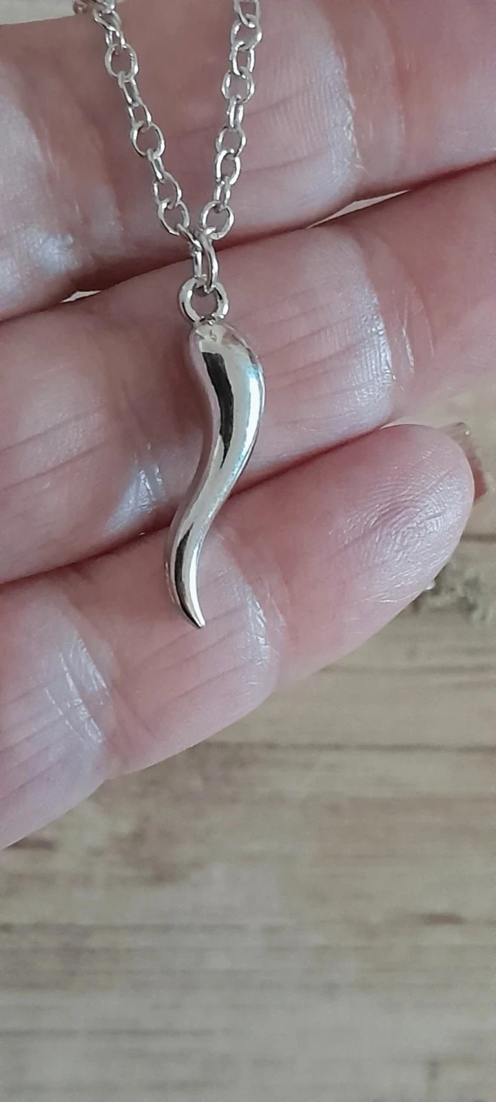 Amulet ketting, Italiaanse hoorn, zilverkleurige kleur – photo 3